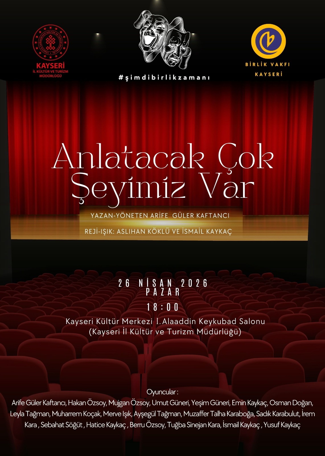 Birlik Vakfı Kayseri Tiyatro Kulübü Sahne Alıyor: "Anlatacak Çok Şeyimiz Var"
